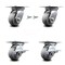 Service Caster 4 Inch Thermoplastic Rubber Swivel Caster Swivel Locks 2 Brakes SCC, 2PK SCC-35S420-TPRBD-BSL-2-SLB-2 - alternate 1